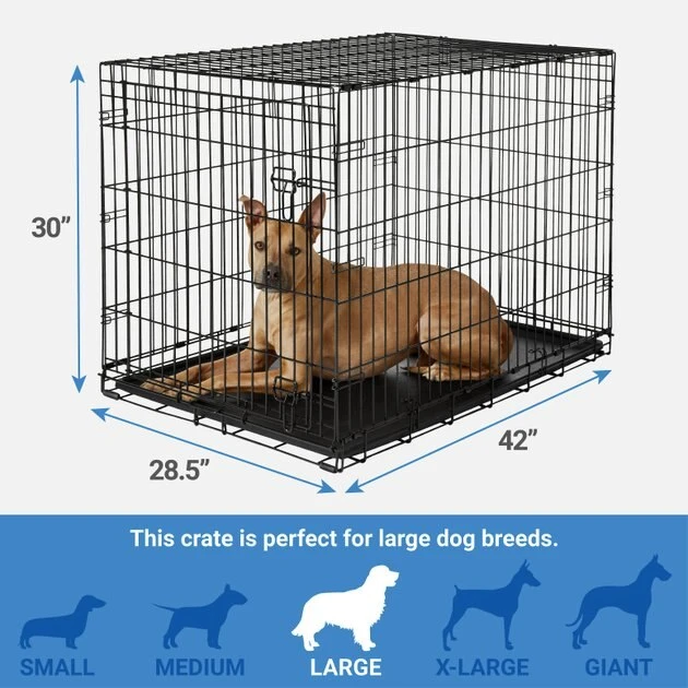 Frisco Heavy Duty Fold & Carry Single Door Collapsible Wire Dog Crate 4 Frisco Heavy Duty Fold & Carry Single Door Collapsible Wire Dog Crate - Image 2