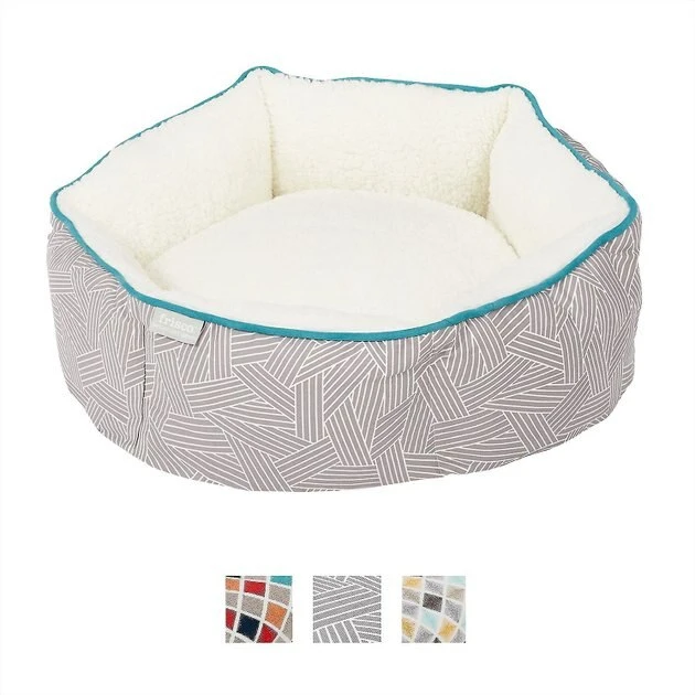 Frisco Sherpa Hexagon Bolster Cat & Dog Bed 4 Frisco Sherpa Hexagon Bolster Cat & Dog Bed - Image 2