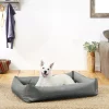 Frisco Rectangular Bolster Dog Bed w/Removable Cover, Dark Gray -PetNest Shop 144865 MAIN. SY630 V1566404860