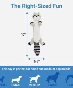 Frisco Skinny Plush Squeaking Raccoon Dog Toy -PetNest Shop 147045 PT2. SY630 V1539205484