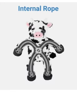 Frisco Plush with Inside Rope Squeaking Cow Dog Toy -PetNest Shop 147063 PT2. SY630 V1542751621