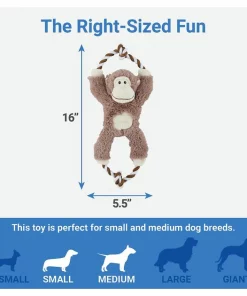 Frisco Plush with Rope Squeaking Monkey Dog Toy -PetNest Shop 147067 PT3. SY630 V1542751619