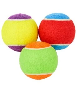 Frisco Fetch Squeaking Colorful Tennis Ball Dog Toy, 3-Pack