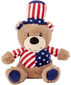 X-Frisco Plush Squeaking American Flag Bear Dog Toy, 2020