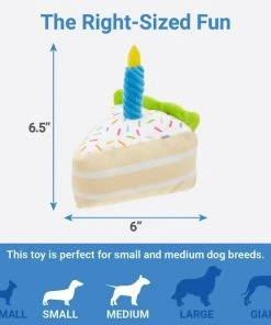 Frisco Plush Birthday Cake Slice with Squeaker Dog Toy -PetNest Shop 162906 PT1. SY630 V1568207221
