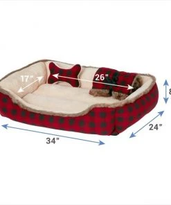 Frisco Buffalo Check Cuddler Pet Bed & Gift Set -PetNest Shop 165333 PT2. SY630 V1578440339