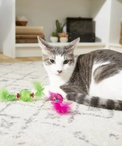 Frisco Paw & Play Feather Ball Cat Toy -PetNest Shop 166378 PT2. SY630 V1573665199