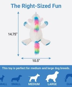 Frisco Corduroy Plush Squeaking Unicorn Dog Toy -PetNest Shop 174701 PT1. SY630 V1574719132