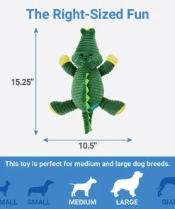 Frisco Corduroy Plush Squeaking Alligator Dog Toy 6 Frisco Corduroy Plush Squeaking Alligator Dog Toy -PetNest Shop 174705 PT1. SY630 V1574719134