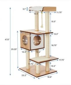Frisco 47.5-in Modern Cat Tree & Condo -PetNest Shop 177904 PT1. SY630 V1584452074
