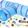 Frisco Plush, Teaser, Ball & Tri-Tunnel Variety Pack Cat Toy with Catnip, 20 count