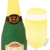 Frisco Plush Champagne & Flute Dog Toy, 2-pack