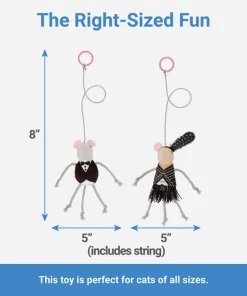 Frisco Dapper & Flapper Bouncy Mouse Cat Toy, 2 pack -PetNest Shop 183251 PT1. SY630 V1576181970