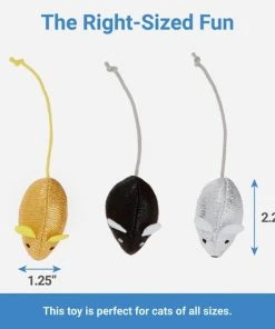 Frisco Sparkle Mice Cat Toy with Catnip, 3-pack -PetNest Shop 183259 PT1. SY630 V1599243093