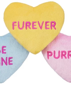 Frisco Candy Hearts Plush Cat Toy with Catnip, 3 count