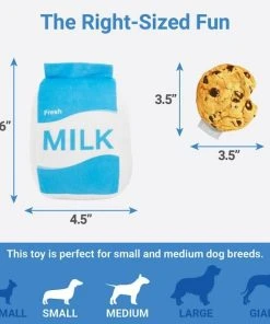 Frisco Plush Cookie & Milk Dog Toy, 2-pack -PetNest Shop 213810 PT1. SY630 V1597156253