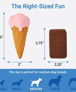 Frisco Ice Cream Sandwich & Ice Cream Cone Latex Dog Toy, 2-pack -PetNest Shop 213840 PT1. SY630 V1597156554