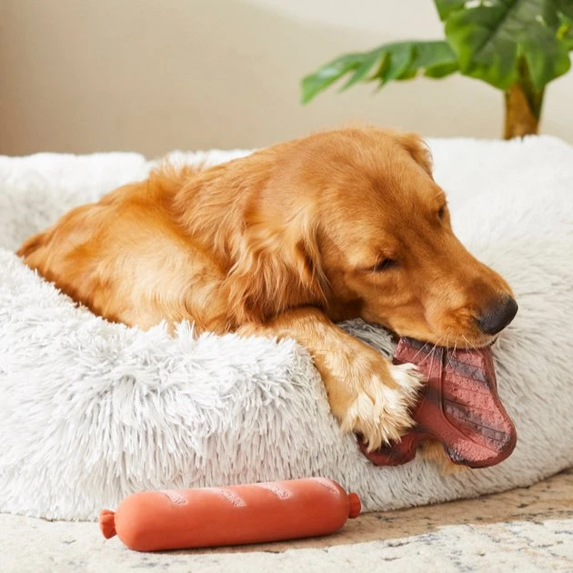 Frisco T-Bone Steak & Sausage Latex Dog Toy, 2-pack 5 Frisco T-Bone Steak & Sausage Latex Dog Toy, 2-pack - Image 3