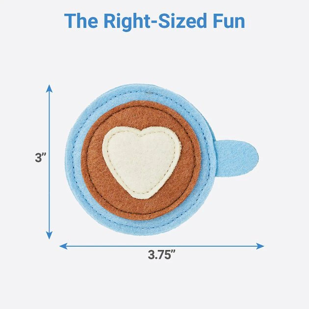 Frisco Heart-Shaped Coffee Cat Toy with Catnip 4 Frisco Heart-Shaped Coffee Cat Toy with Catnip - Image 2