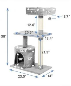 Frisco 38-in Cat Tree with Condo, Top Perch & Toy -PetNest Shop 214377 PT1. SY630 V1603966326
