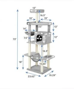 Frisco 73-in Cat Tree with Hammock, Condo, Lounge Basket, Top Perch & Bed -PetNest Shop 214383 PT1. SY630 V1603957647
