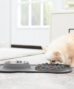 Frisco Silicone Slow Feeder Mat with Stainless Steel Bowl, 1.75 Cups -PetNest Shop 215983 PT6. SY630 V1605666801