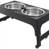 Frisco Stainless Steel Bowls with Adjustable Elevated Holder, 7 Cups