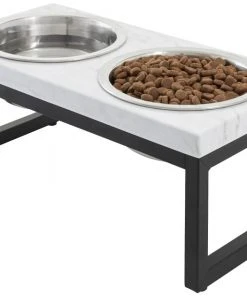Frisco Marble Print Stainless Steel Double Elevated Dog Bowl 10 Frisco Marble Print Stainless Steel Double Elevated Dog Bowl -PetNest Shop 216017 PT2. SY630 V1591020395