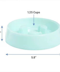 Frisco Fish Shaped Ridges Slow Feed Bowl, Light Blue, 1.25 cups -PetNest Shop 216046 PT1. SY630 V1600374186