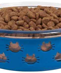 Frisco Cat Design Glass Bowl with Silicone Sleeve, 1.5 Cups -PetNest Shop 216057 PT2. SY630 V1591021026