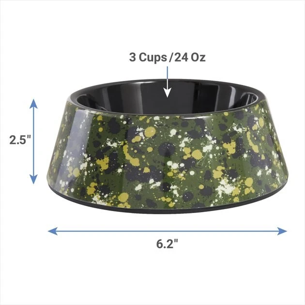 Frisco Camo Paint Splashed Melamine Bowl, 3 Cup 4 Frisco Camo Paint Splashed Melamine Bowl, 3 Cup - Image 2