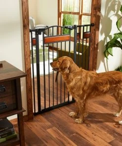 Frisco Wood Accents Extra Tall Auto-close Dog Gate, 41-in