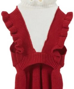 Frisco V Ruffle Dog & Cat Sweater Dress -PetNest Shop 223735 PT4. SY630 V1599569801