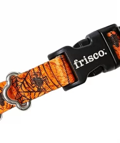 Frisco Orange Cobwebs Polyester Dog Collar
