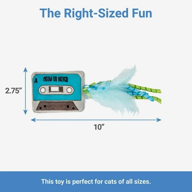 Frisco Retro Cassette Plush Kicker Cat Toy with Catnip 4 Frisco Retro Cassette Plush Kicker Cat Toy with Catnip - Image 2