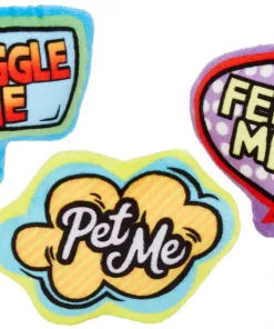 Frisco Retro Plush Comic Book Bubble Cat Toy with Catnip, 3 count