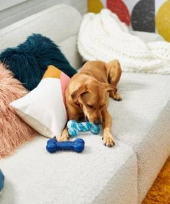 Frisco Retro Denim & Swirl Bone TPR Squeaky Dog Toy -PetNest Shop 230341 PT3. SY630 V1601947274