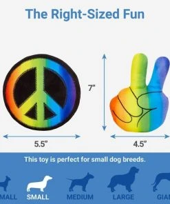 Frisco Retro Peace Sign Plush Squeaky Dog Toy 6 Frisco Retro Peace Sign Plush Squeaky Dog Toy -PetNest Shop 230351 PT1. SY630 V1599945064
