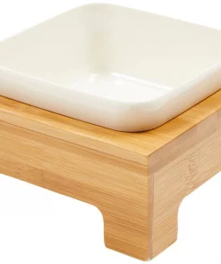 Frisco Square Melamine Dog & Cat Bowl with Bamboo Stand