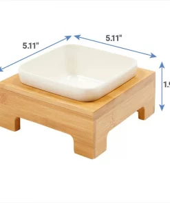 Frisco Square Melamine Dog & Cat Bowl with Bamboo Stand -PetNest Shop 232072 PT6. SY630 V1605756717