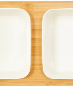 Frisco Square Melamine Dog & Cat Bowl Set with Bamboo Stand -PetNest Shop 232076 PT2. SY630 V1605110607