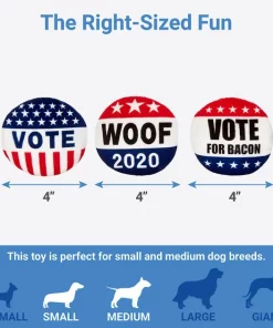Frisco Plush Squeaky Voting Pins Dog Toy, 3 count -PetNest Shop 233573 PT1. SY630 V1602685889