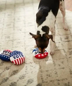 Frisco Plush Squeaky Voting Pins Dog Toy, 3 count -PetNest Shop 233573 PT3. SY630 V1600973796