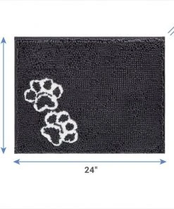 Frisco Microfiber Chenille Paw Print Dog & Cat Mat, Dark Gray -PetNest Shop 235893 PT1. SY630 V1603419400
