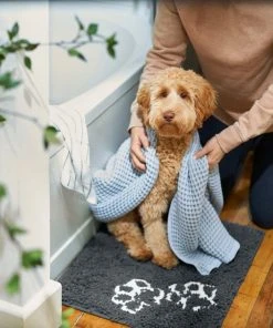 Frisco Microfiber Chenille Paw Print Dog & Cat Mat, Dark Gray -PetNest Shop 235893 PT6. SY630 V1606833188