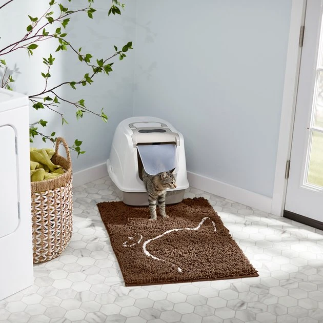 Frisco Microfiber Chenille Cat Silhouette Litter Mat 7 Frisco Microfiber Chenille Cat Silhouette Litter Mat - Image 5