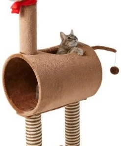 Frisco Holiday 52.3-in Reindeer Cat Scratching Post & Tunnel -PetNest Shop 236569 PT2. SY630 V1601334091