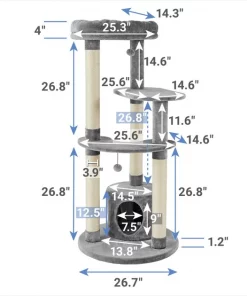 Frisco 59.5-in Heavy Duty Faux Fur Cat Tree & Condo -PetNest Shop 238156 PT1. SY630 V1617025923
