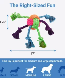 Frisco Colorful Ball Knot Rope Dog Toy -PetNest Shop 242160 PT1. SY630 V1605629214
