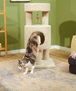 Frisco 36-in Real Carpet Wooden Cat Tree